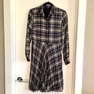 Plaid pleated dress from Banana Republic